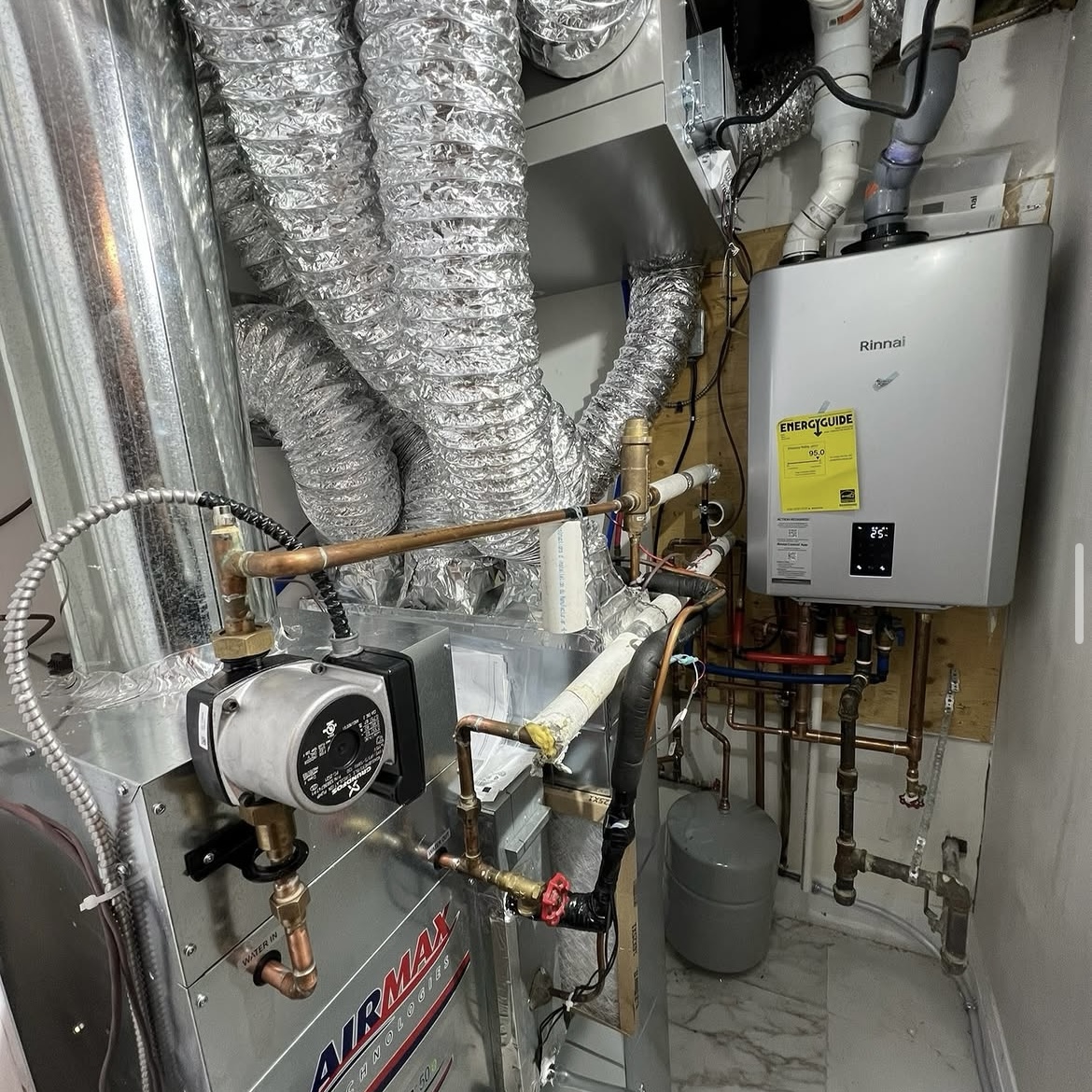 Indoor HVAC equipment and water heater installation